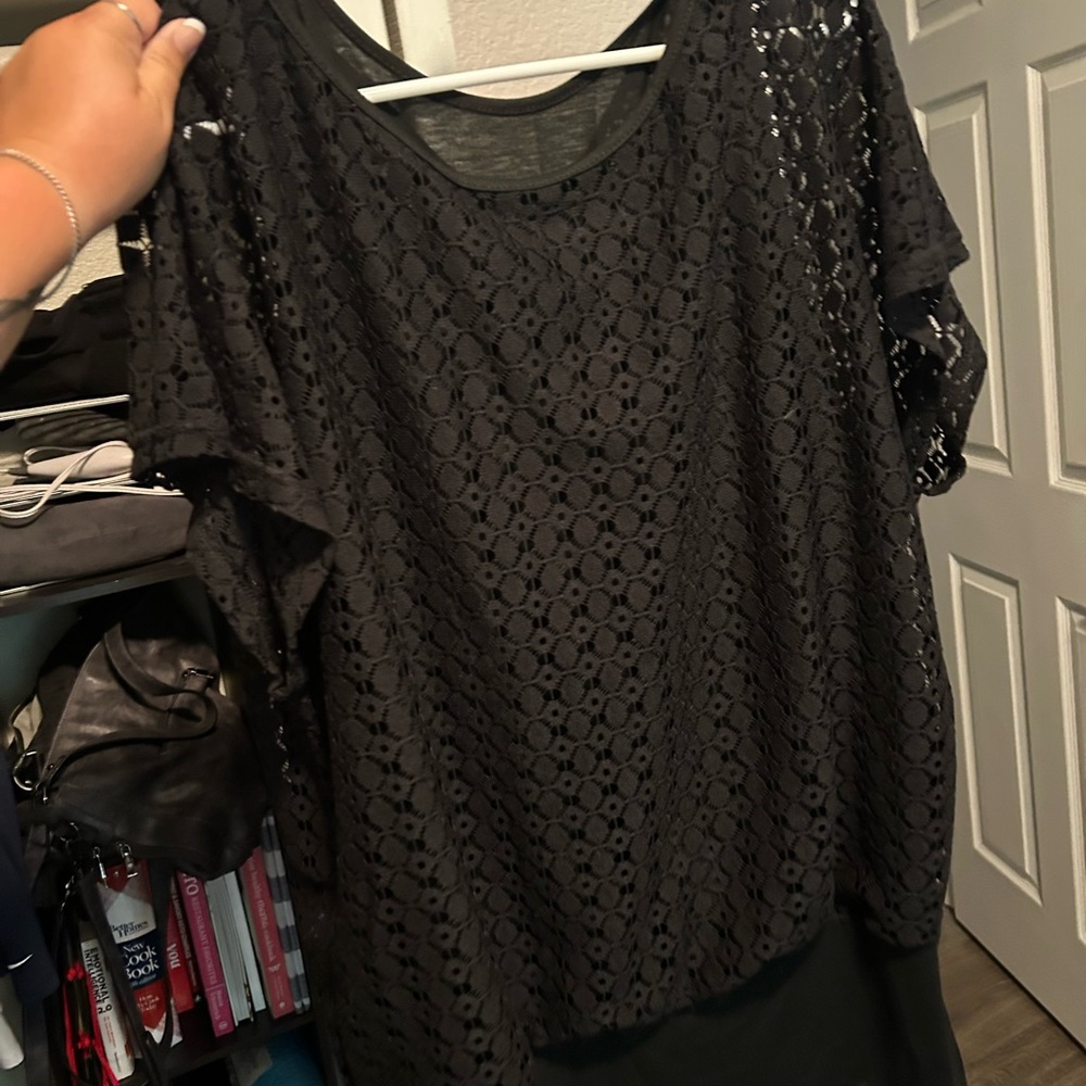 SHEIN Black Lace Blouse
